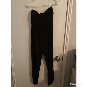 Rue 21 Black strapless ruched jumpsuit